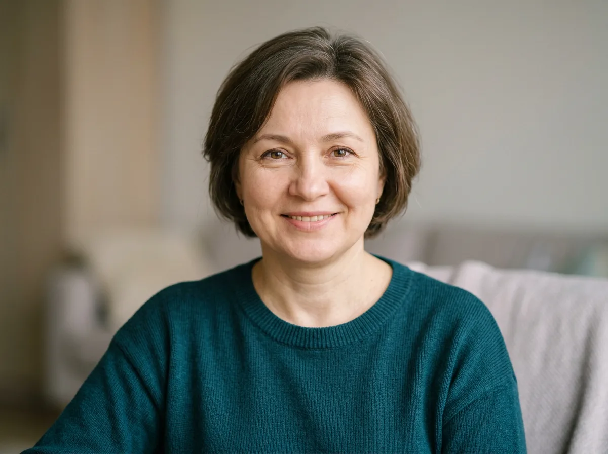 Аватар пациентки Ирина — женщина около 48 лет, добрый взгляд, нейтральный фон